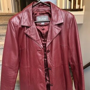 EUC Women’s Leather Jacket (Red Wine color)